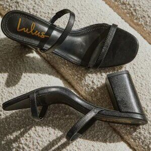 Lulu's Ariellie Black High Heel Sandals Size 7 NWT